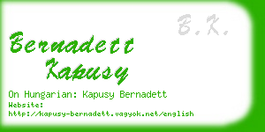 bernadett kapusy business card